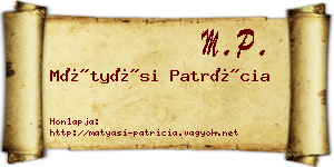 Mátyási Patrícia névjegykártya